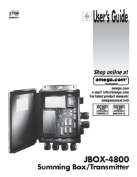 Thumbnail of document Manual - JBOX-4800 Summing Box/Transmitter w/Process Outputs
